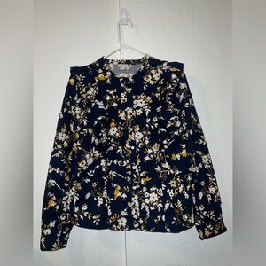 J. Crew Floral Button Down Blouse
